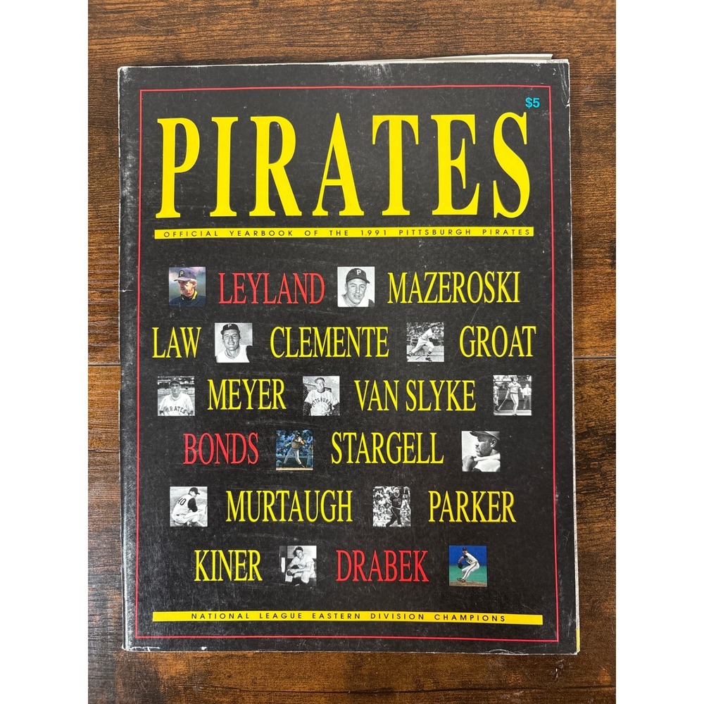 1991 Pittsburgh Pirates Official Yearbook MLB Baseball Bonds Clemente Stargell